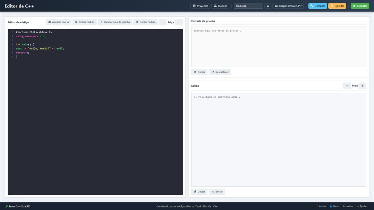 Editor de código C++ en tiempo real
